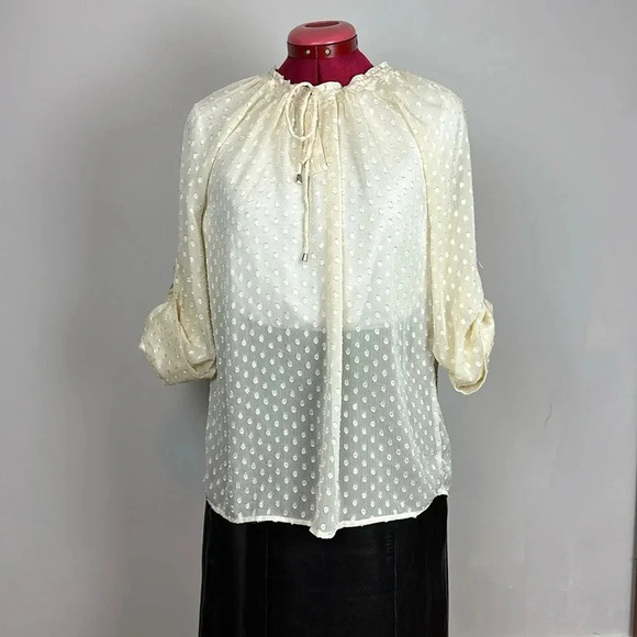 Liz  Claiborne, long sleeve chiffon blouse - Picture 3 of 10